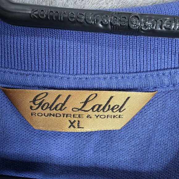 Mens Roundtree & Yorke Gold Label Blue Polo Shirt Short Sleeve 100% Cotton XL - Picture 2 of 8